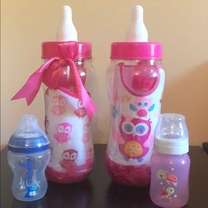 Baby bottles and bibs